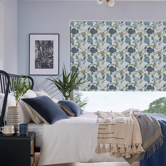 Dahlia Blue Blackout Roller Blind