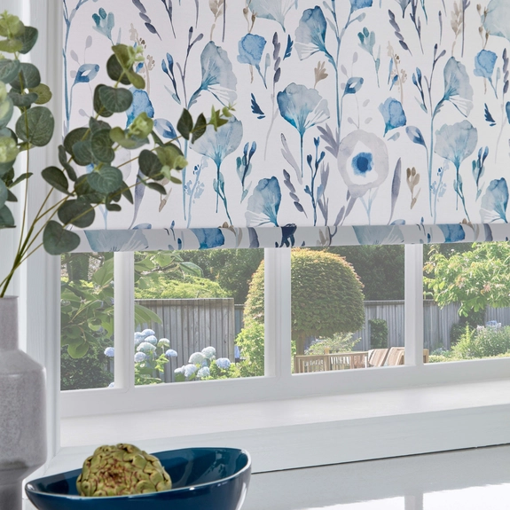 Ellen Inky Blue Roller Blind