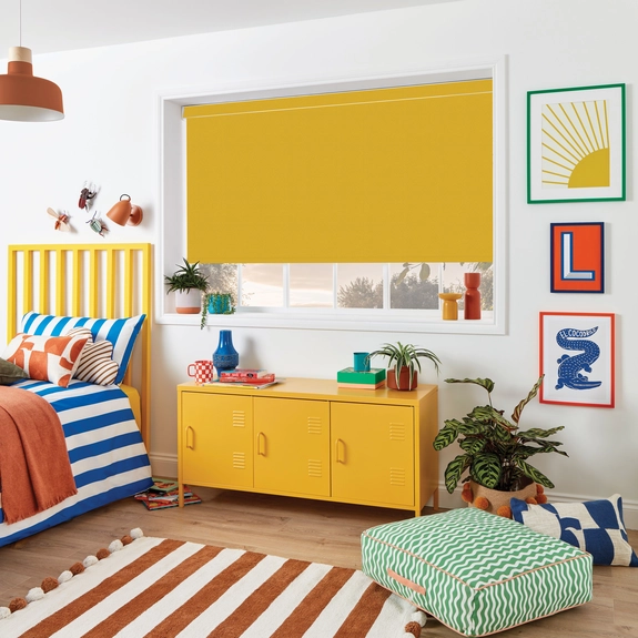 Pop Blackout Saffron Roller Blind