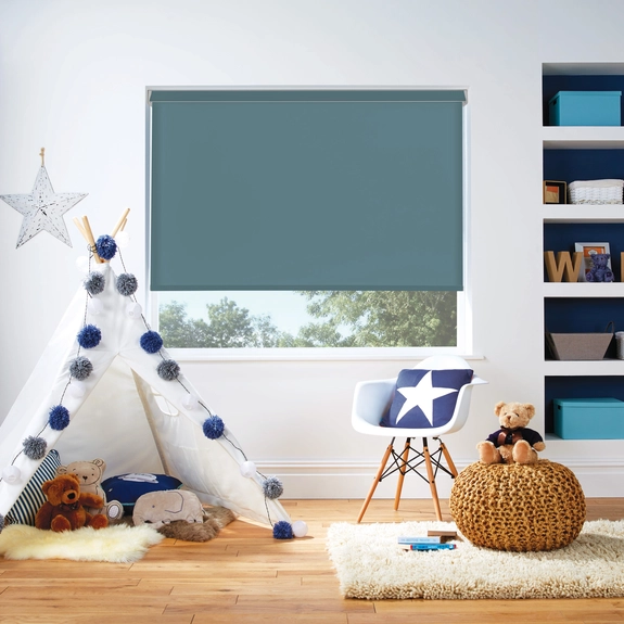 Pop Retro Teal Roller Blind