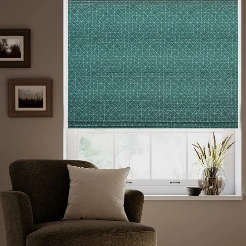 Annabeth Teal Roman Blind
