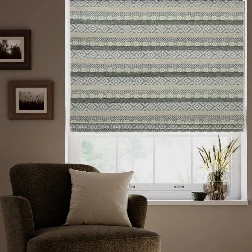 Foliage Saphire Roman Blind
