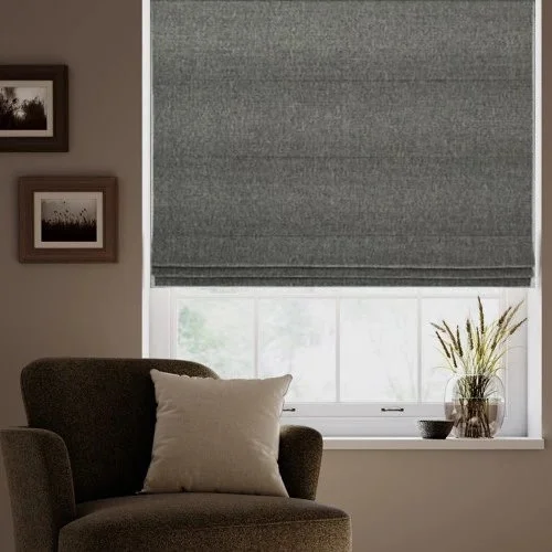 Frances Pewter Roman Blind