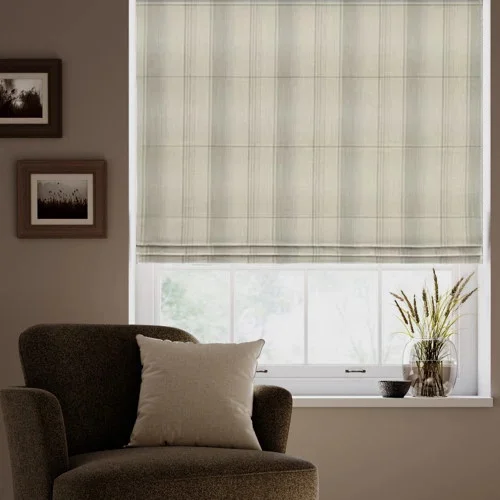 Liora Stripe Dove Roman Blind