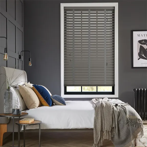 Leliana Blackout Slate Grey Panel Blind | Post my Blinds Ltd