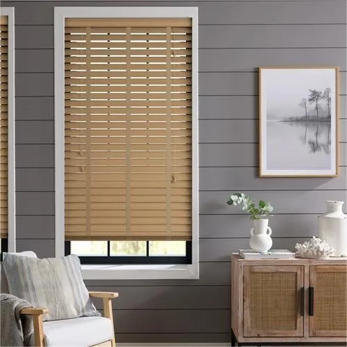 Harlow ST 35mm Tape Faux Wood Blind | Post my Blinds Ltd