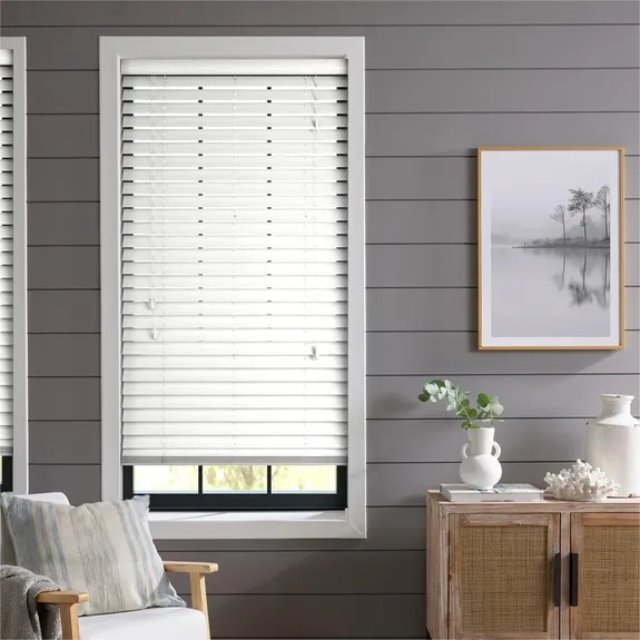 Rowan LS 50mm Slat Faux Wood Blind | Post my Blinds Ltd