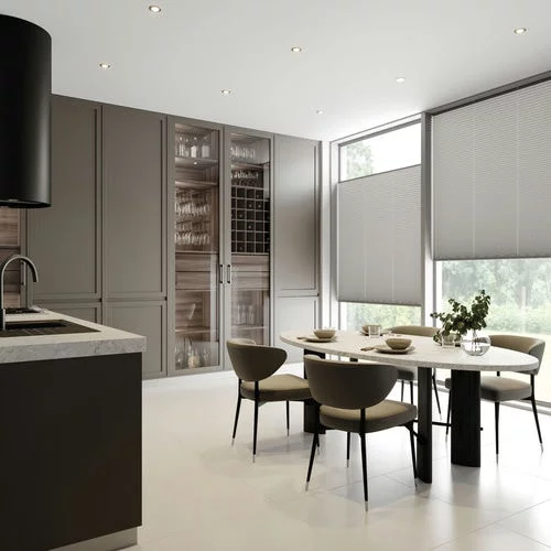 Caroline Slate Pleated Blind | Post my Blinds Ltd