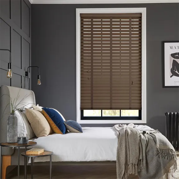 Francesca LS 50mm Slat Real Wood Blind | Post my Blinds Ltd