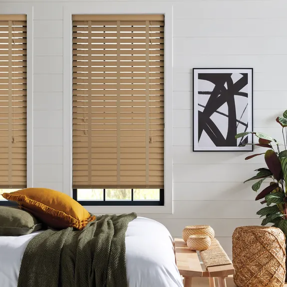 Kinsley LT 50mm Tape Real Wood Blind | Post my Blinds Ltd