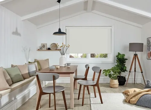 Rhododendron White Roller Blind | Post my Blinds Ltd