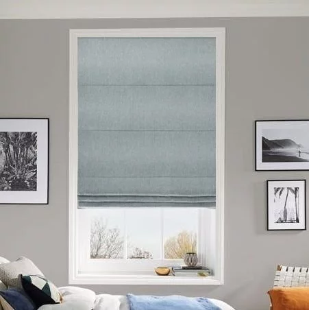 Clarissa French Blue Roman Blind | Post my Blinds Ltd