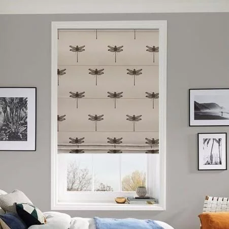 Rhododendron Iris Taupe Roller Blind | Post my Blinds Ltd